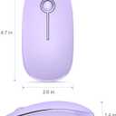 VssoPlor Wireless Mouse, 2.4G Slim Portable Computer Laptop Mouse with Nano Receiver Quiet Silent Optical Mice for Notebook, PC, Laptop, Computer-Light Purple