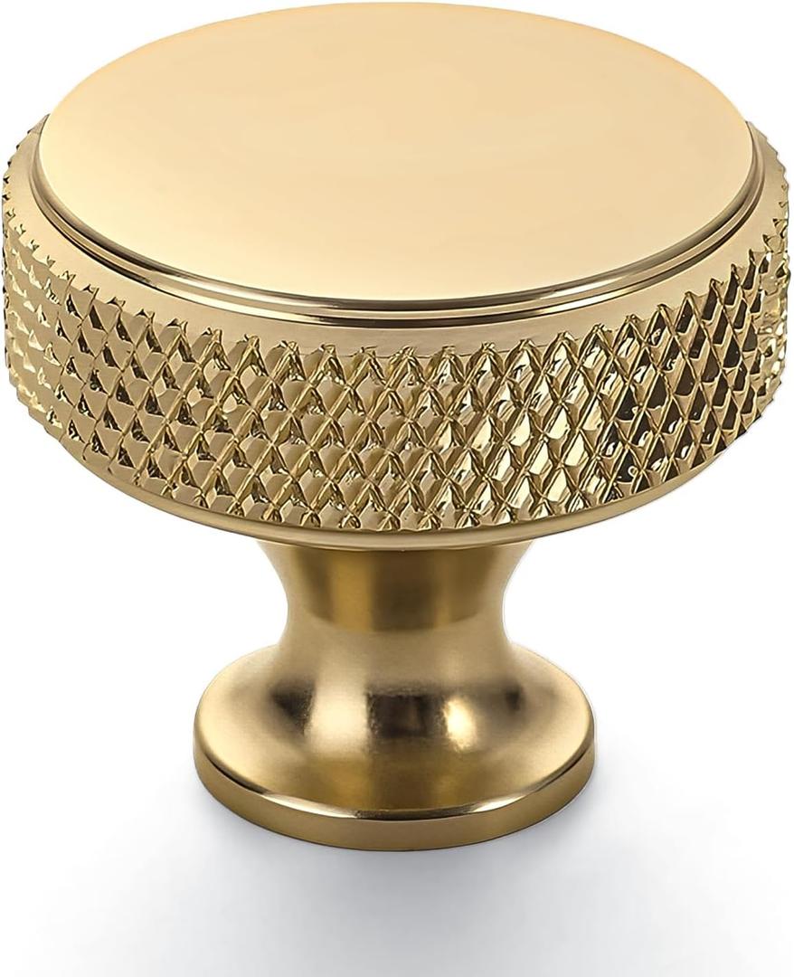 Amerdeco 10 Pack Champagne Bronze Knurled Cabinet Knobs Kitchen Cabinet Handles for Drawer, Cupboard and Wardrobe ZH0036