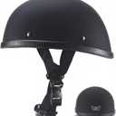 Motorcycle Half Helmet, DOT Approved Adult Men Women Retro Open Face Bike-Helmets, Bicycle/Skateboard Helmet for Adults, Bike, Skate, Scooter, Longboard Half Shell Helmet (Large, Matte Black)