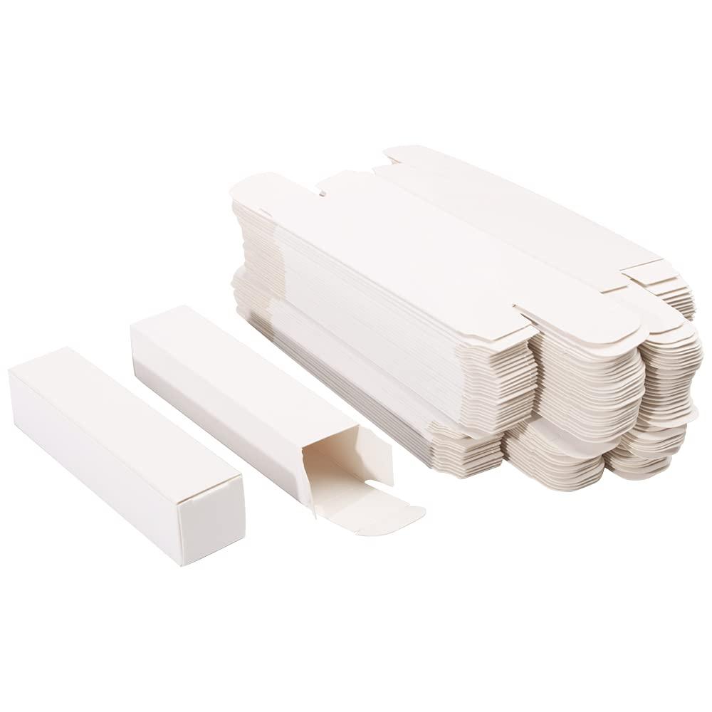 COSIDEA 50 PCS Empty White Lip Gloss Boxes W23 xW23 xH103mm / 0.9 * 0.9 * 4.05 inch, Cosmetic Perfume/ Mascara Box Packaging for Small Business Wholesale, small Kraft Paper Box Luxury Holder Wrapping