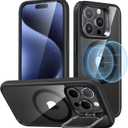 ESR for iPhone 15 Pro Case, Compatible with MagSafe, Military-Grade Protective Case, Built-in Stash Stand Phone Case, Scratch-Resistant Back Cover, Classic Series, Clear Black