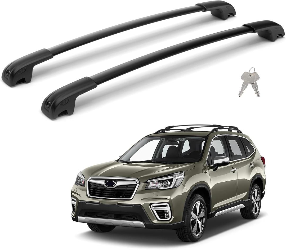 300lbs Lockable Roof Rack Cross Bars Compatible with Subaru Forester 2014-2026 (Not for Wilderness), Aluminum Crossbars Rooftop Luggage Kayak Bicycles Cargo Carrier