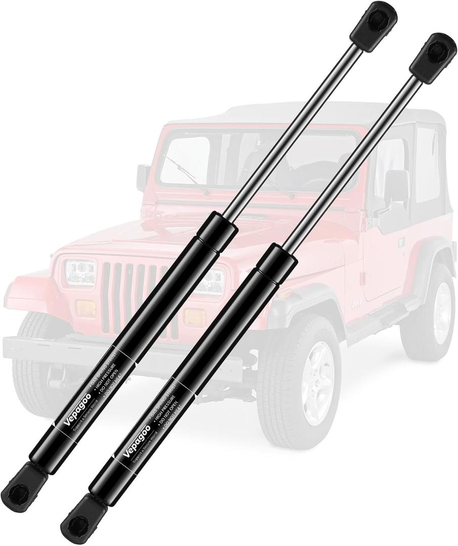 Vepagoo 4761 Rear Glass Window Gas Struts for 1987-1995 Jeep Wrangler, Liftgate Shocks Springs Lift Support Sport Utility 2-Door Rear Glass-with Factory Hardtop (Excludes aftermarket top), Qty 2