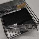 Kitsure Large Dish Drying Rack - Extendable Dish Rack, Multifunctional Dish Rack for Kitchen Counter, Anti-Rust Dish Drainers with Cutlery & Cup Holders 19.2"-26.7" L x 12.9" W, Black