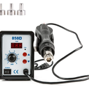 CREWORKS 858D Rework Station, 110V SMD Soldering Rework Station with Hot Air Heat Gun Set, LED Digital Temperature Display Screen Electric Desoldering Welding Iron Kit for Electronics Repairing