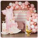 Croblissful One Silly Goose Party Decorations 1st Birthday Backdrop Duck Animal Background Prop for Birthday Baby Shower Party Supplies(Watercolor Pink,One Goose)