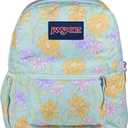 JanSport 26L Cross Town Plus Backpack, Faded Floral Fresh Mint | 15 inch Padded Laptop Sleeve, Water Bottle Pocket, Commuter Rucksack for Travel
