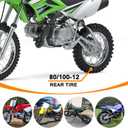 HOLATO Rear 80/100-12 3.00-12 Tire and Inner Tube for 110cc 125cc CRF70 CRF110 XR70 KLX110 TTR90 PW80 RM60 RM65 TaoTao DB14 SSR Apollo Coolster Dirt Pit Bike Motorcycle Off Road Motocross Heavy Duty