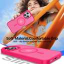 Magnetic for iPhone 15 Pro Max Case, [Compatible with MagSafe][Military-Grade Drop Protection][Anti-Yellowing] Shockproof Translucent Matte Cover for iPhone 15 Pro Max Phone Case,Hot Pink