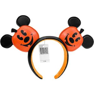 Halloween Mouse Ear Headbands, Orange Pumpkin Hairbands, Birthday Party Halloween Princess Decoration Hair Accessories Gift for Women Girl