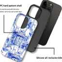 Case for iPhone 15 Pro,Durable Drop Protection Shockproof Silicone + Hard PC 2 in 1 Hybrid Protective Cover with Stylish Pattern Design French Garden Cafe Cat