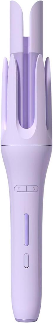 Automatic Hair Curler, 4 Temperature & 3 Timer Settings, Auto Shut-Off, Anti-Scald, Rotating Curling Wand (Purple)