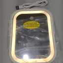 Travel Makeup Mirror with Lights, Portable Small Beauty LED Vanity Mirror with Lights, 1200mAh Battery, Dimmable Touch Screen, Tabletop Folding Compact Mirror,Women Gift (8"L x 6"W, White)