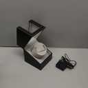 Automatic Single Watch Winder, in Wood Shell and Black Leather/Carbon Fiber Leather, Japanese Motor