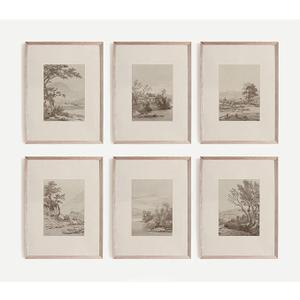 Joocrise Neutral Wall Art Decor Set of 6 Vintage Canvas Wall Art Rustic Farmhouse Wall Art Botanical Prints Country Pictures Neutral Vintage Artwork for Living Room Bedroom 8x10 Inch Wood Framed