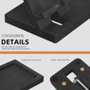 Cell Phone Stand, Portable Phone Holder, Clear Phone Stand for Desk (Black (with Tray))