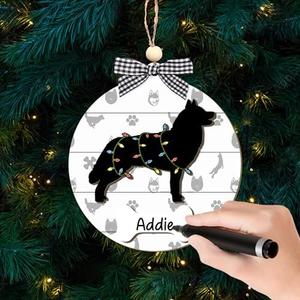 Custom Siberian Husky Dog Ornament - Personalized Dog Name Keepsake for Christmas
