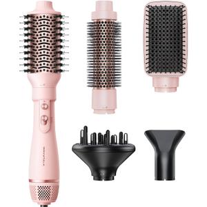 Blow Dryer Brush Set, Wavytalk Air Sculpt 5-in-1 Hot Air Brush Set, Multi Hair Styler for Salon Blowouts, Smooth Curls, Volumizing and Straightening, Sleek and Less Frizz, Pink