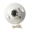 Leviton R50-08827-CW4 1-Piece Top Wired Lamp Holder with Pull Chain, 660 W, Incandescent/Fluorescent/CFL, Medium,White