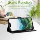 JHWVVTF for iPhone X/XS Case Wallet Cute Floral Pattern (Black)