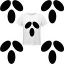 Oudain 4 Pcs Halloween Adhesive Silly Ghost Face Felt Sticker Felt Cute Clothes Sticker for Halloween DIY Projects Costume Decorations(Classic)