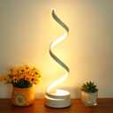 Modern Spiral Table Lamp, Dimmable Table Lamps for Bedroom, 12W LED Desk Lamp for Living Room, 3 Colors 10 Brightness Bedside Lamps Nightstand Lamps Desk Light for Nightstand, Office - White