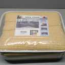 Arfntevss Sectional Couch Covers Waffle L Shape Sofa Cover with Tassel Boho Corner Sectionals Couch Cover Washable U Shaped Sofa Slipcovers Soft Reversible Furniture Protector (Large, Yellow)