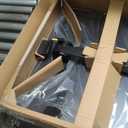 alawooder 25 Inch Mobile Folding Desk - No Assembly, Pneumatic Sit-Stand, 29-42" Height Adjustable Rolling Laptop Desk with Hidden Wheels, 0-90 Tilt Top for Home Office, Craft & Study (Brown)