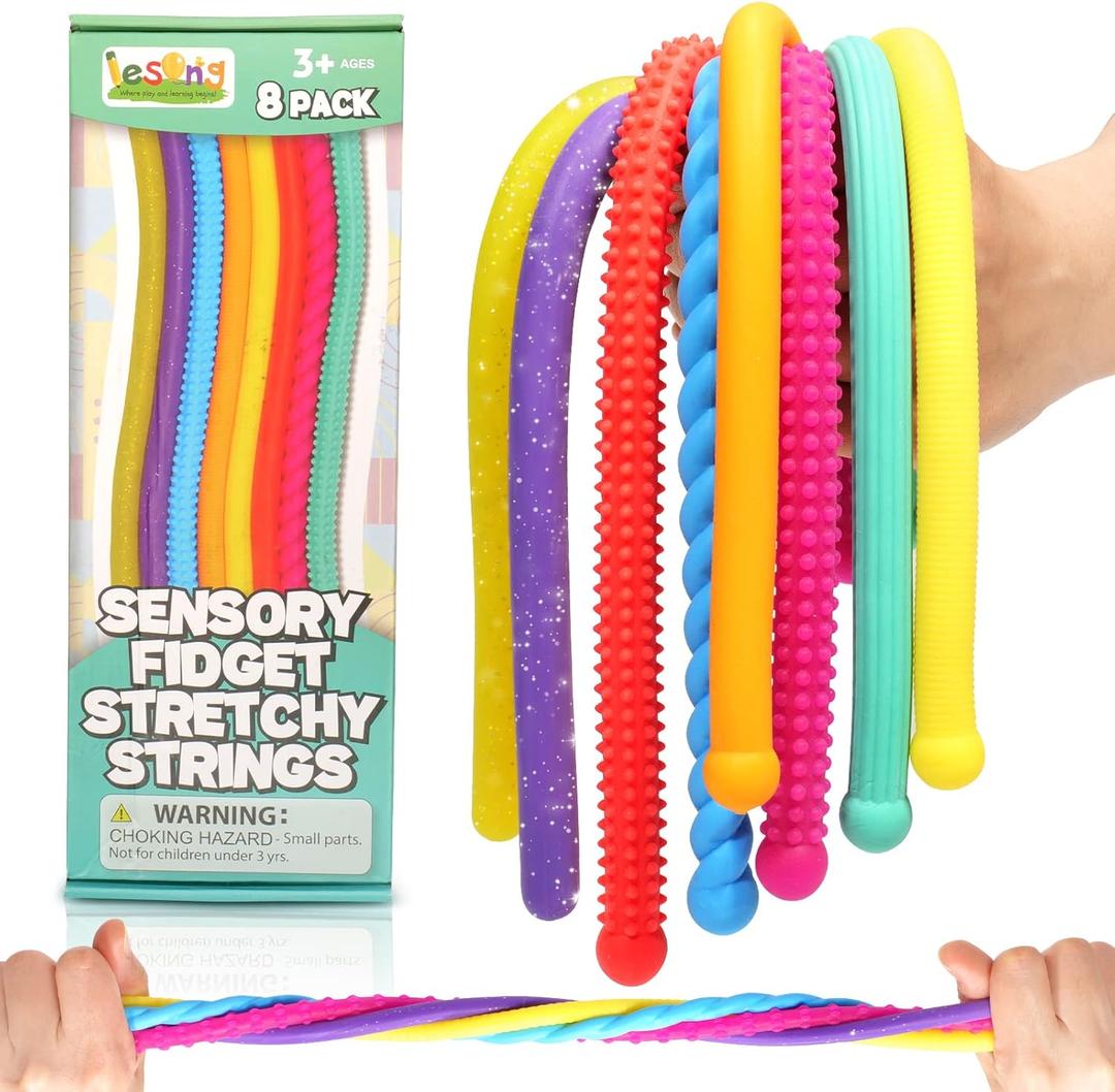 Sensory Autism Toys for Kids - Textured Stretchy Fidget Toys for Stress Anxiety - Sensory Toys Special Needs for Autistic Toddlers Boys Girls Easter Baskets Stuffers Gifts, Treasure Box Classroom