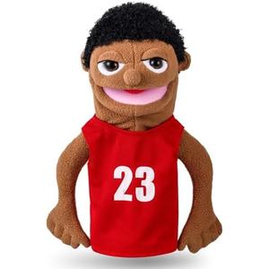 Role Play Hand Puppets Hand Plush Chef Doctor Fireman Pirate Detective Athlete Nurse Worker Hand Puppet Toys Puppets for Kids Storytelling Imaginative Pretend Play Teaching Preschool(Athlete)