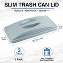 2 Pcs Recycle Bin Lids with Handle, Dark Gray