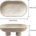 Natural Travertine Fruit Bowl, Multi-Functional Oval Stone Tray with Two Elevated Legs, Decorative Organizer for Fruit, Jewelry, Keys in Kitchen, Living Room, Entryway