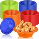Lallisa 100 Pcs 12oz Colorful Disposable Plastic Bowls Dessert Cups Ice Cream Snack Salad Soup Food Serving Bowls for Autumn Thanksgiving Christmas Party Favor Picnic