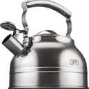 GIPFEL INTERNATIONAL Whistling Tea Kettle Stovetop - Food Grade Stainless Steel Teapot for Stove Top with Ergonomic Handle for Gas, Induction, Electric Stovetops 2.3 Quart