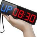 ANJANK Small Portable Gym Timer Clock, Strong Magnet, Workout Interval Timer with Powerful Battery, Stopwatch, Remote Control, Adjustable Brightness, Fitness Digital Timer for Home/Garage/Boxing (Black)