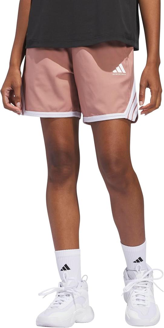 adidas Women's Crazylite Basketball Shorts (X-Large, Warm Clay/White)