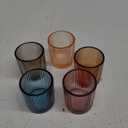 JOVGANK Mini Colored Shot Glasses Set of 5 – Small Vintage Ribbed Glassware, 80s Style Party Cups for Whiskey, Cocktails – Thanksgiving and Christmas Gifts for Bar