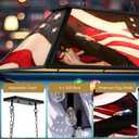 4-Light Tiffany Pool Table Lamp, 43'' Billiards Light Fixture for 7'-8' Pool Table Hanging Lamp, with American Flag High Light Transmittance Shade, Suitable for Game Room, Man Cave