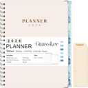 3 x GuassLee Large 2026 Planner, Weekly and Monthly Planner from January 2026-December 2026, 8.5"x 11" Calendar Agenda Book with Back Pocket, Stickers for Home Office School Supplies, A4 Size, Khaki