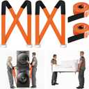 Shoulder Dolly Moving Straps, 2-Person Lifting and Moving System with Thickened Pads, Adjustable Furniture Lifting Straps for Moving Appliances Mattresses Moving Straps for Lifting up to 800lbs (Orange)