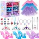 Princess Dress Up Toy Set, Girls Jewelry Boutique Role Playing Game, Toddler Dress Up Princess Shoes, Skirts, Crowns, wands, Jewelry, Party Birthday Creative Gift for 3 4 5 6 7 8 Years Old Girls