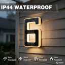 ISUNMEA 6.7 Inch Solar Lighted House Numbers for Outside, Light Up Waterproof LED Address Signs for Houses, Backlit Illuminated Exterior Modern House Numbers Light (6-Black, 6.7IN)