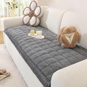 Couch Cover for Dogs Washable, Pet Couch Covers for Sofa, Soft Fuzzy Sectional Sofa Cover L Shape, Thick Couch Protector Pet Friendly, Paw Cart Dog Mat for Couches and Sofas (27.6" x 59", Dark Grey)