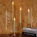 Flameless Taper Candles with Rmote, 9.6" Real Wax Battery Operated Candles with 3D Wick, 3 Pack Led Flickering Candlesticks, Electric Candle for Home, Wedding, Party Decor, Ivory