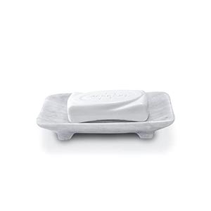 TheWolfard Luxury Handmade Cloudy White Marble Soap Dish Holder with Drain for Bathroom and Shower, Best Bath Products & Sponge Tray for Kitchen & Housewarming Gifts., Cloudy White, 4x5x0.75, (SD2021)