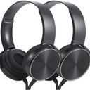 Kids Headphones 2 Pack for School Classroom Students Teens Children Toddler Boys Girls and Adult (HY450, 2 Black)