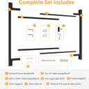 DIYHD Adjustable Full Frame Anti-Sag Gate Kit for 2x4 Lumber, Heavy Duty Powder-Coated Steel Hardware, Fits 60"-96" Wide, 5FT-6FT High Fence Gates for Garden, Driveway, Yard, Pool