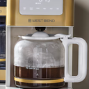 West Bend Drip Coffee Maker Brews Hot or Iced, Programmable with Brew Strength Selector Auto Shut-Off and 6 Functions Permanent Mesh Filter and Glass Carafe, 12-Cup