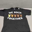 Funny We Rock Together Rocker Skeleton Hand T-Shirt, Large