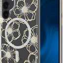 Case-Mate Samsung Galaxy S25 Plus Case [Magnetic and Wireless Charging] - Sparkly Floral Phone Cover with 12ft Drop Protection - Premium Phone Case for Samsung Galaxy S25 Plus 6.7" - Floral Gems
